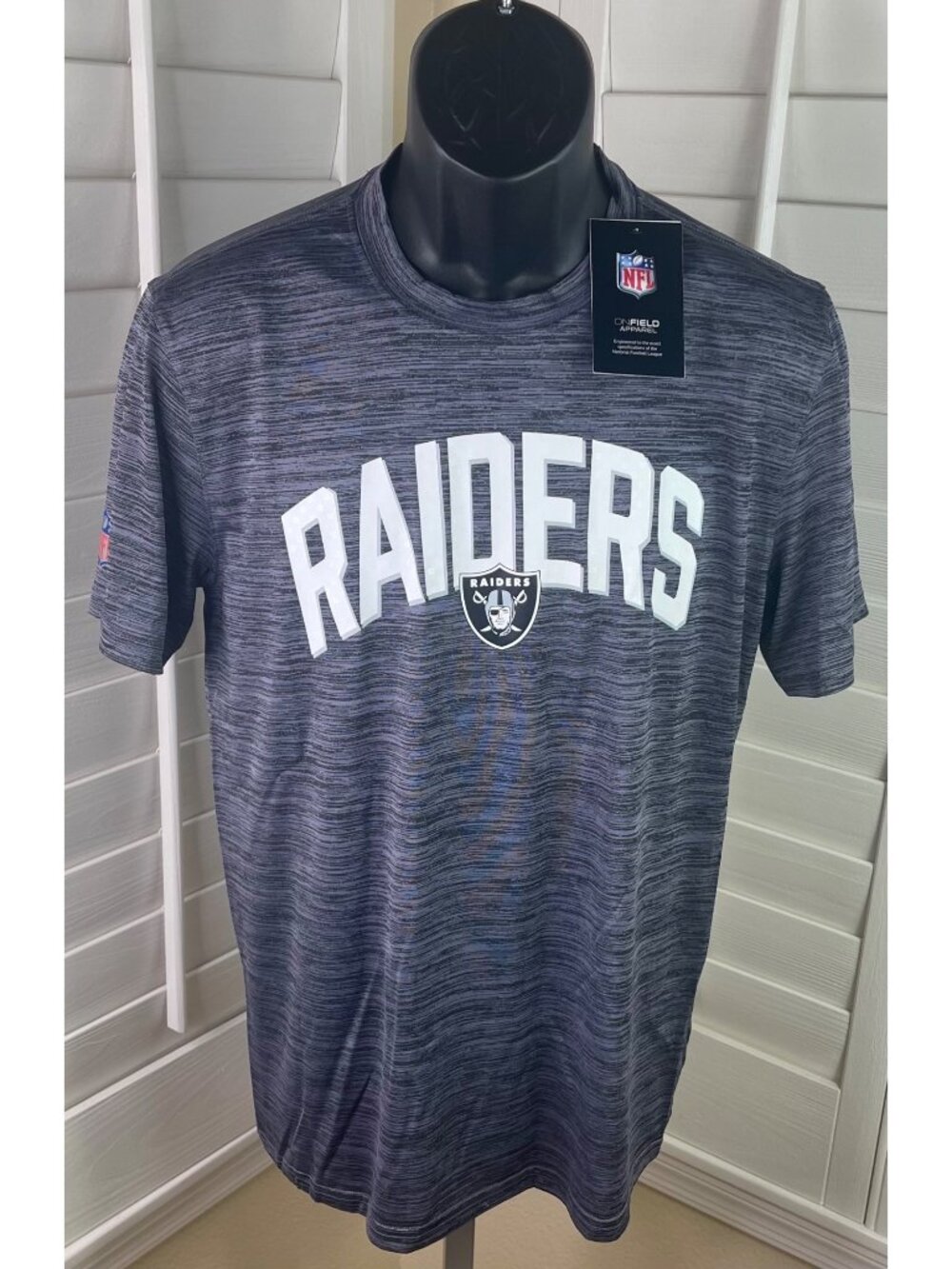 Nike Dri-Fit NFL Las Vegas Raiders Velocity Heather Black Training Shirt - Men M